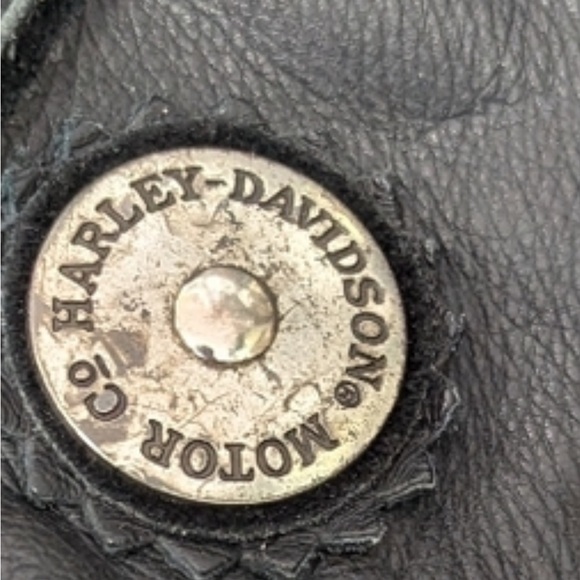 Harley-Davidson Black Leather Jacket with Studs and Fringe - Picture 9 of 11